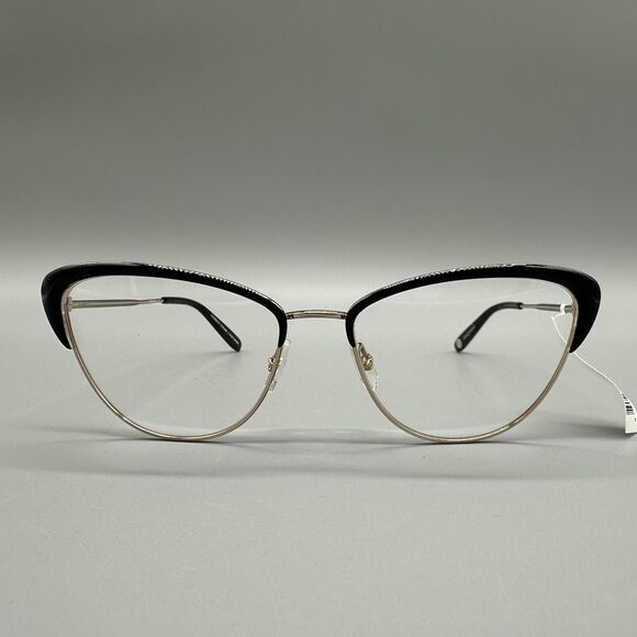 Garrett Leight Eyeglasses Cat Eye Frames Vista G-BK 53-17 Gold Black - Picture 1 of 8